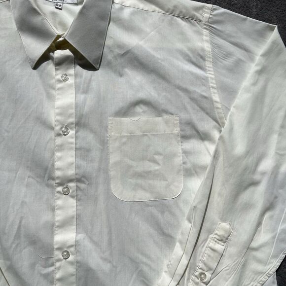 Daniel Ellissa Men's 17.5 Solid Ivory‎ Dress Shirt With Convertible Cuffs 36-37 - Picture 5 of 10